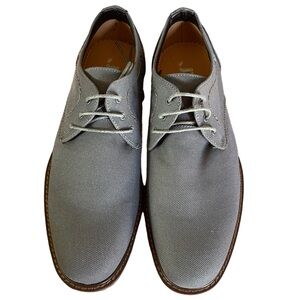 J75 Jump men’s chambray oxford gray‎ round toed lace dress shoes sz 8 wood heel
